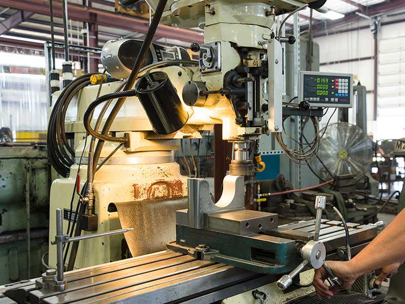 Milling machine in the machine shop