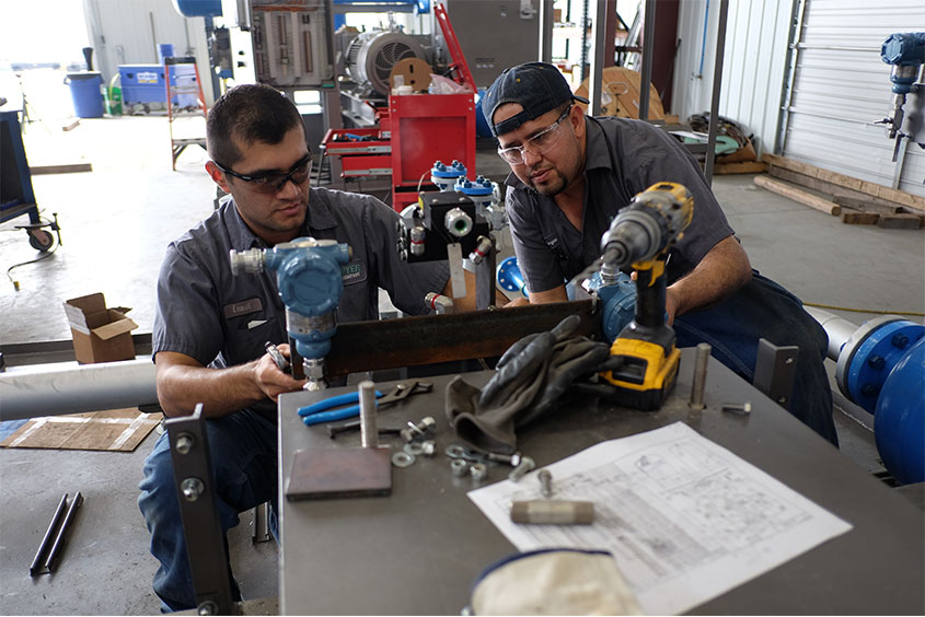 Assembling Machined parts on a skid