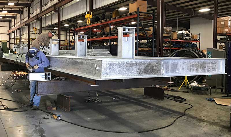 Welding a galvanized skid