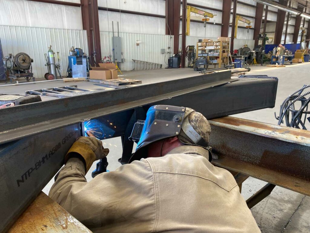 MIG welding on structural weldment