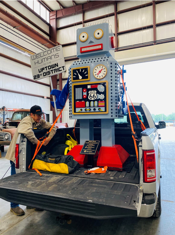 Loading RT-19 robot in fabrication bay