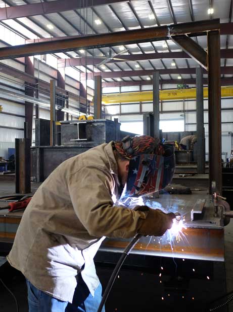 MIG welding on a modular process skid