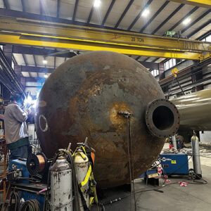 welding on a horizontal filter separator