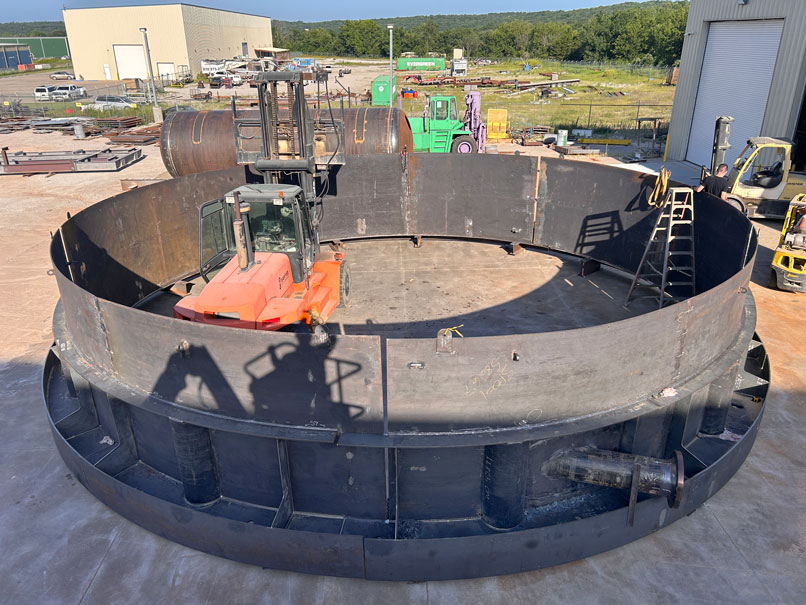 test fir of API 620 knock down tank. Bottom shell course