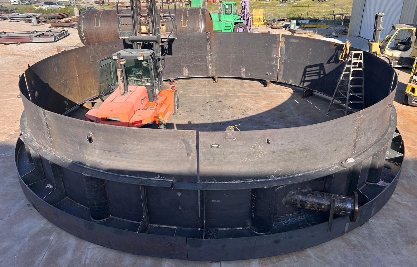 API 620 knock down tank. Bottom shell course